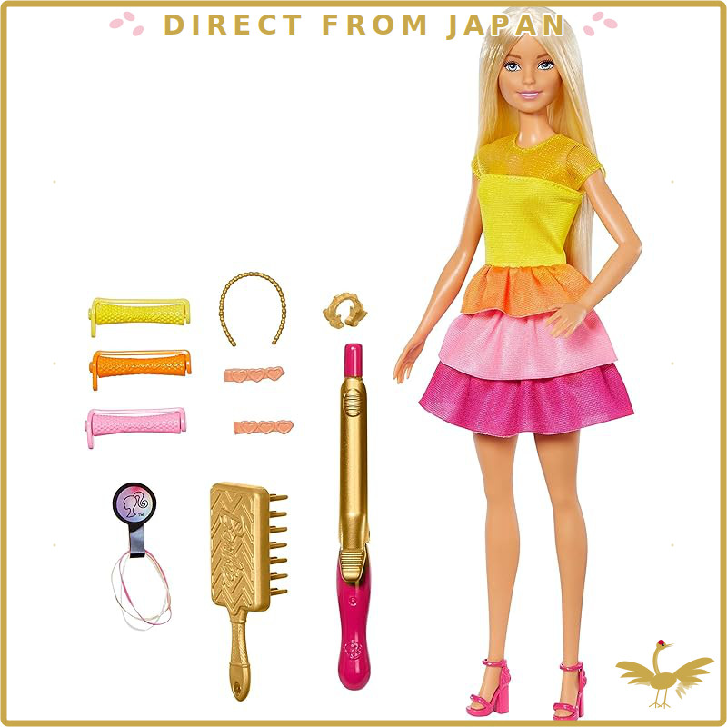 Barbie Barbie Curl Hair Easy Hair Arrangement [Dress-Up Doll] [Doll and Accessory Set] [Ages 3 and Up] GBK24[Direct From Japan]
