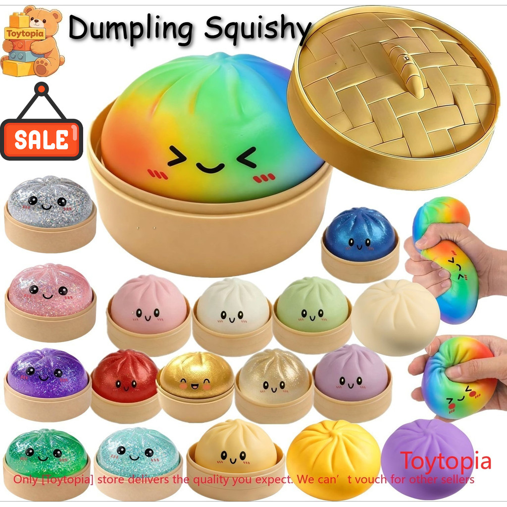 Dumpling Squishy, Dumpling Squishy Mystery Box, Cute Big Squishy Dumpling Stress Ball Fidget Sensory Toy for Adults Anxiety Relief, Novelty Squeeze Ball for Office Desk