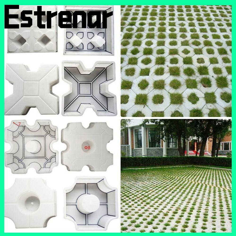 ESTRENAR 1Pcs Paving Brick Mould, Plastic Hollow Grass Stepping Stone Paver, Durable DIY 25x6cm Reusable Concrete Path Maker Mold For Lawn Patio Yard Garden