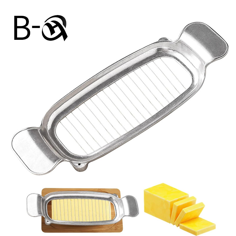 BHQ Butter Slicer Cutter Stainless Steel Wire Cheese Slicer Handheld Butter Cutter Block Cheese Cutter