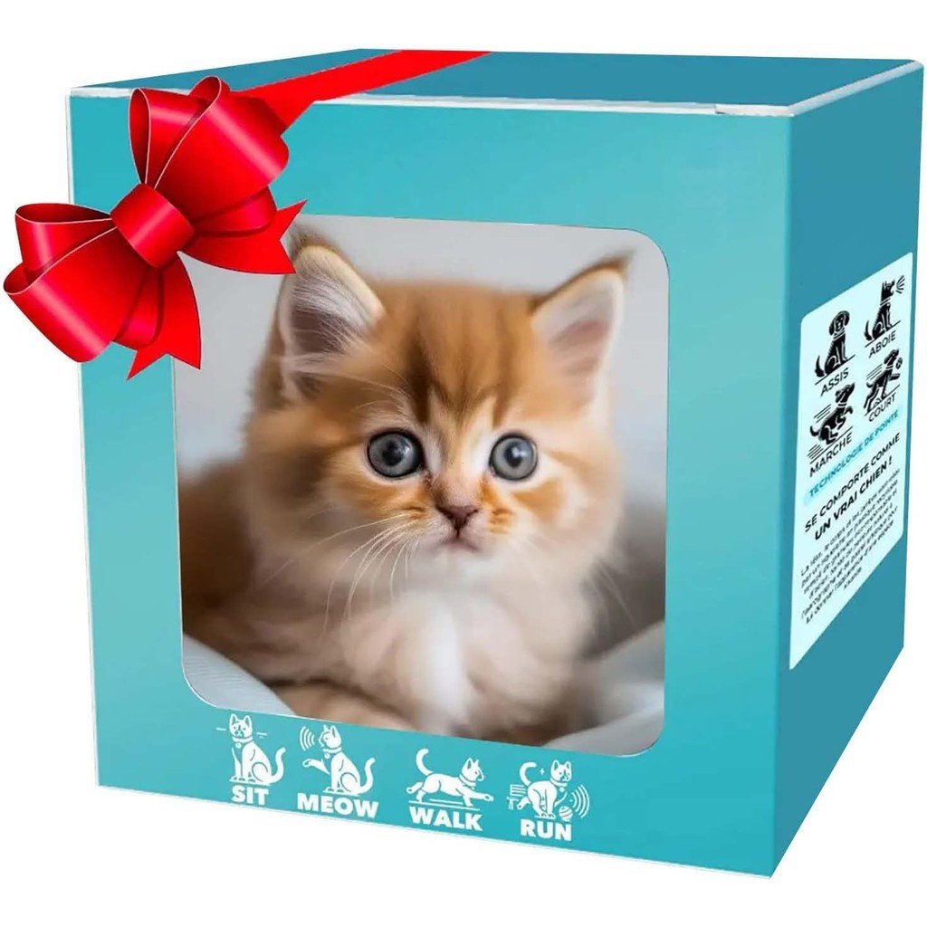 2025 New Style Robot Cat, My Lifelike Robot Cat, Robot Cat Like Real Pets, AI Nicoo Cat Suitable for Adults-Walking, Meowing, Wagging Tail (Brown)