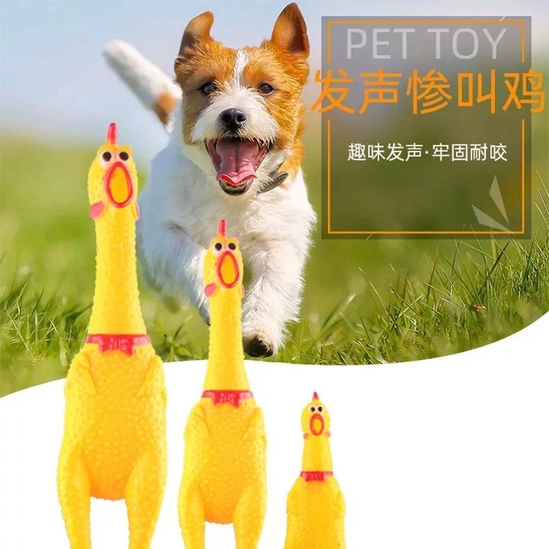 ATP PET Ayam Mainan Bunyi Squeaky Chicken Dog Toy Chew Resistant Screaming Sound Toy Pet Play Training Interactive Toy