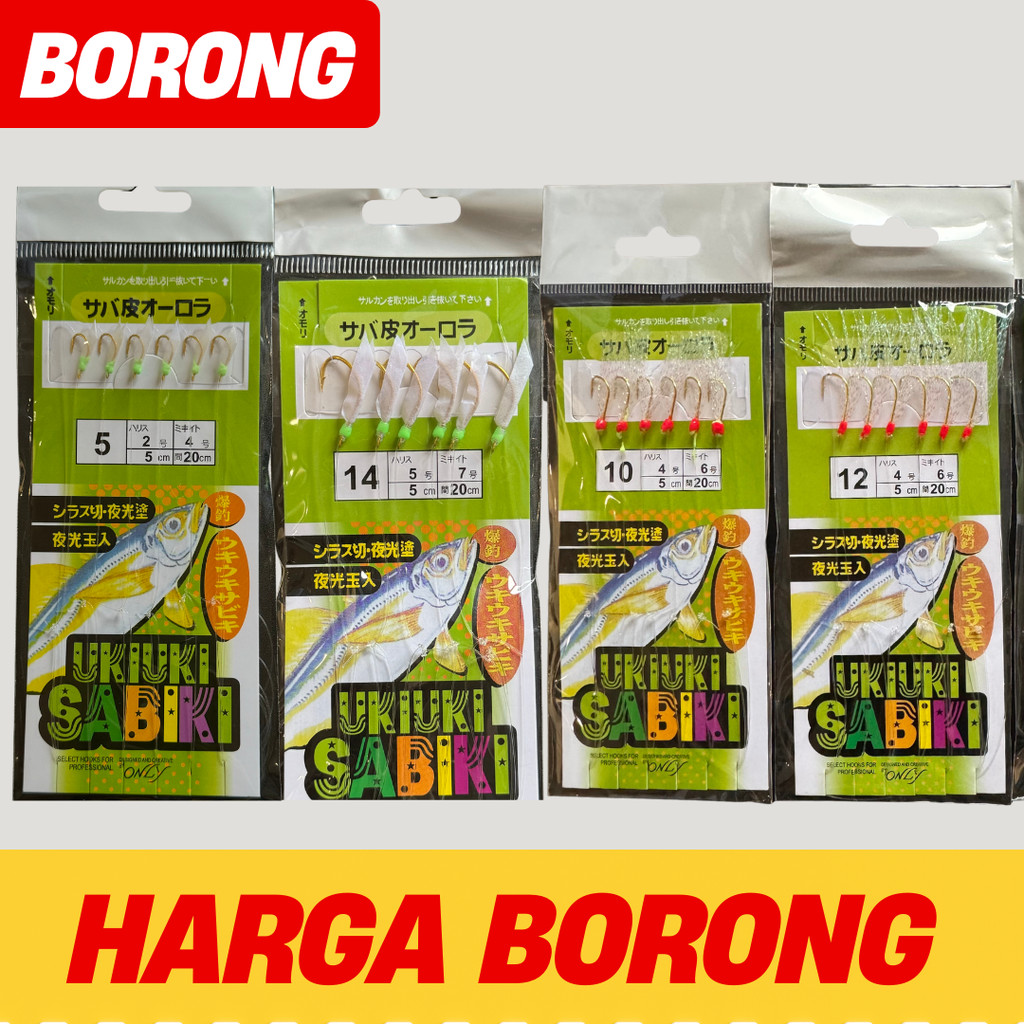 30pcs Borong UkiUki Sabiki Apollo Hook Fishing Umpan Hidup Selar Kembung Talang Tamban Ikan Temenung Sagai Fish Hook