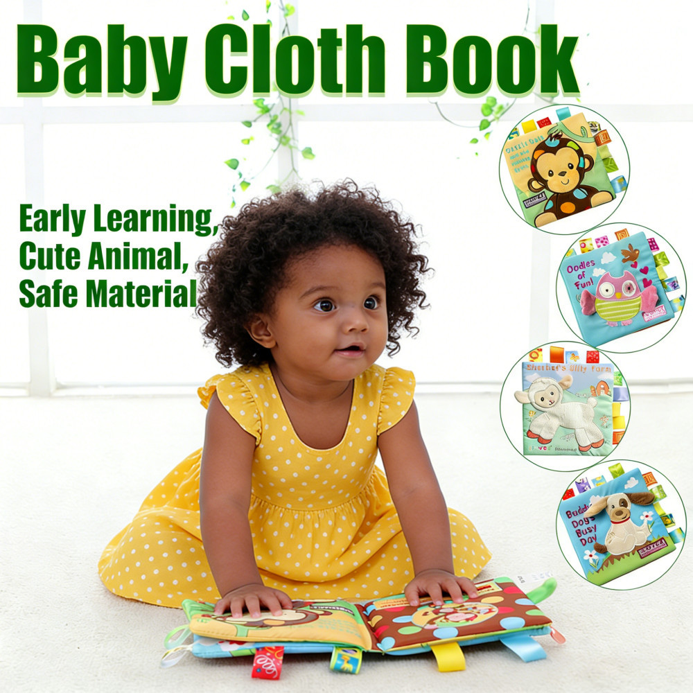 Toy Book Busy Cloth Newborn Early Education Learning 0-3 Years Book Cloth Cute Baby Animal Colorful