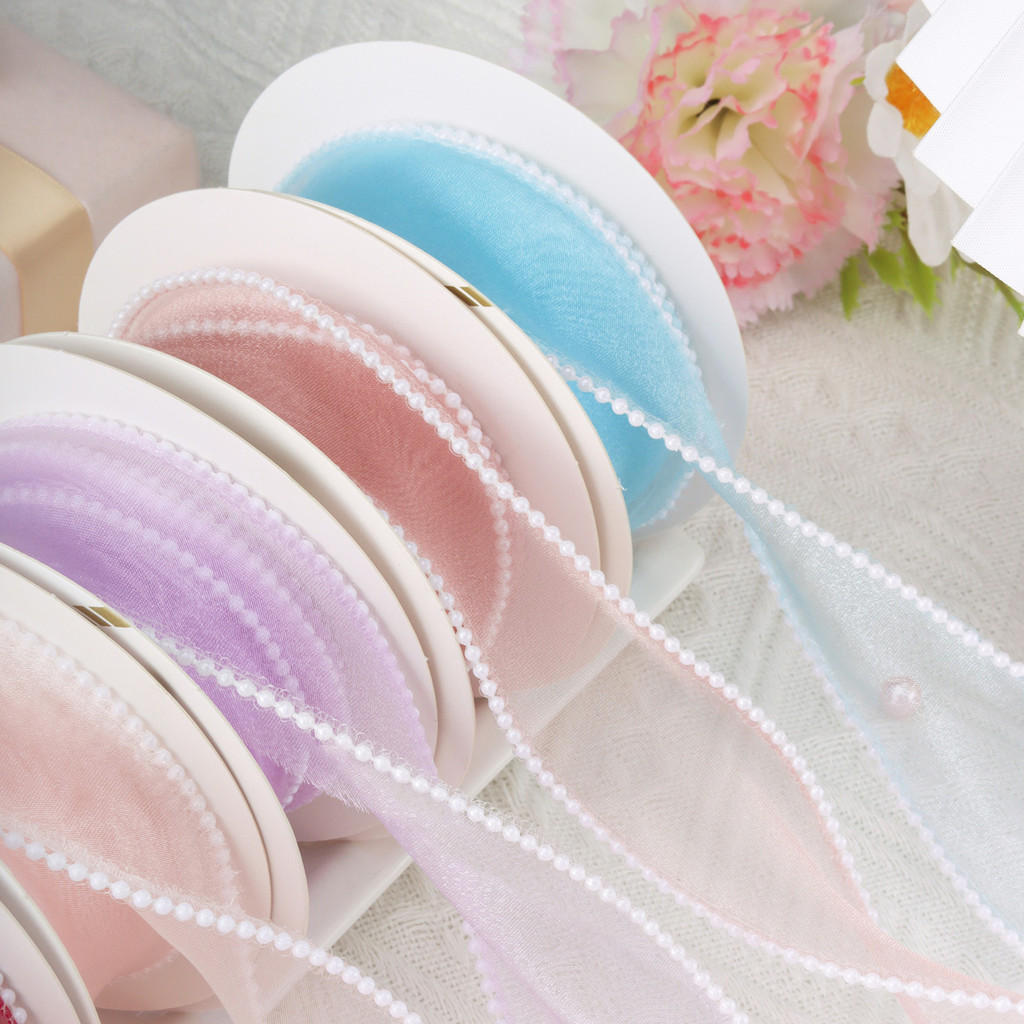 Pearl Fishtail Yarn Ribbon Flower Material Packaging Bouquet Wave Yarn DIY Handmade Meteor Yarn Cake Yarn Ribbon BAUA