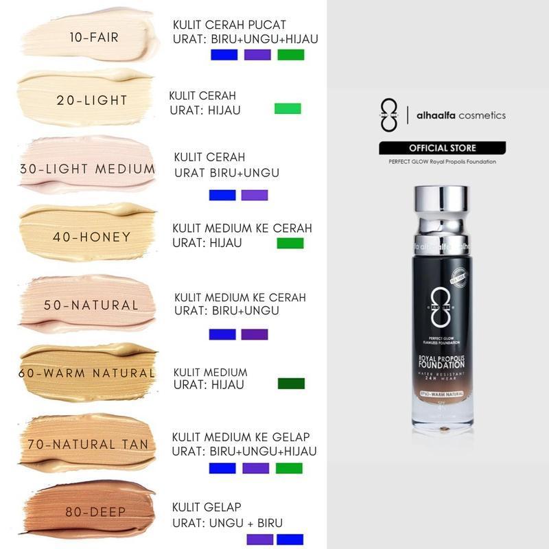 FOUNDATION KULIT BERMINYAK alhaalfa cosmetics ROYAL PROPOLIS FOUNDATION PERFECT GLOW