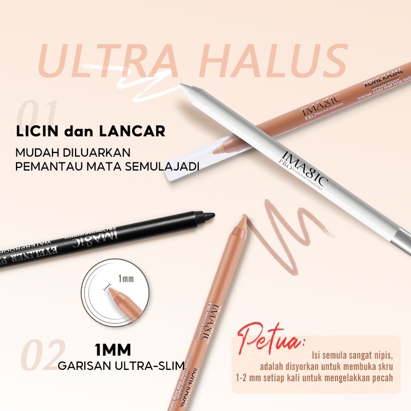 Essential Versatile IMAGIC Waterproof Eyeliner Pencil Sharpener Black/White/Nude Color Reliable - Image 4