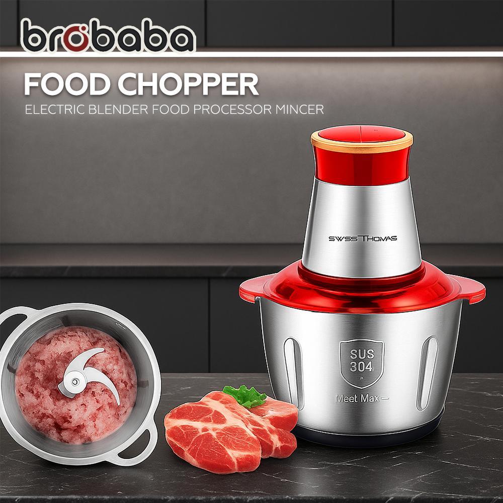 BROBABA Food Processor Mincer Meat Grinder Electric Blender 600W Power 3L Chopper Mesin Pengisar Pengadun Makanan