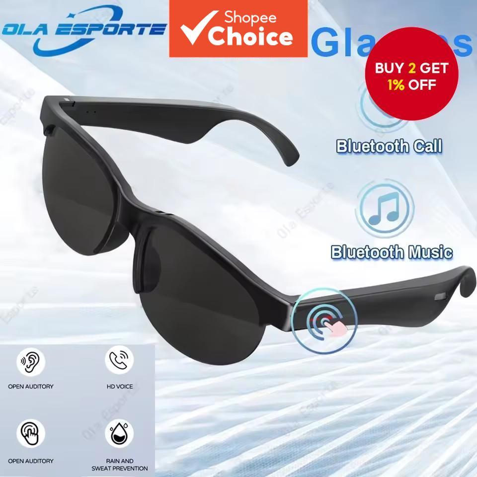 Ola Esporte Bluetooth 5.3 Smart Glasses Digital Eye Strain Savior Anti-Blue Light Audio Stereo Sunglasses with Touch Control For Men Tech Gift