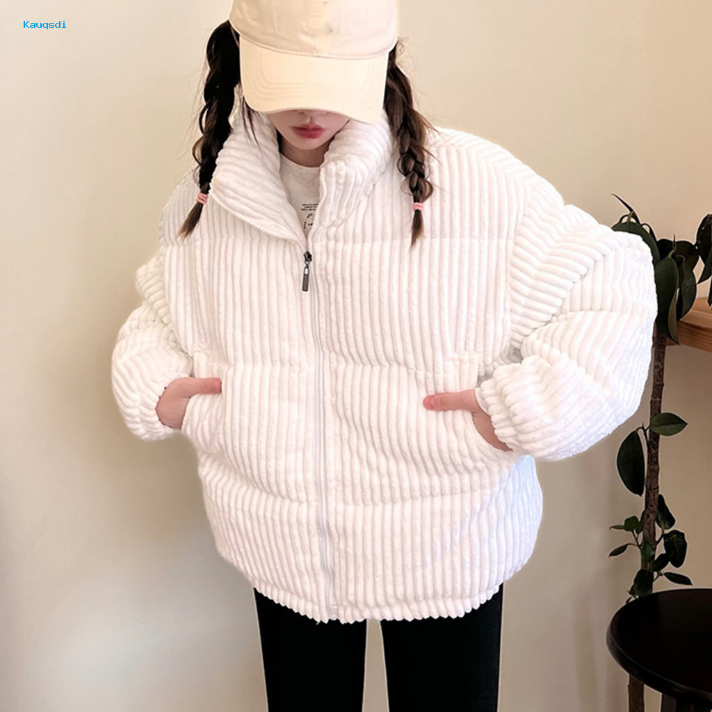 KAU Cozy Weather Puffer Jacket - Polyester & Corduroy Winter Warm Outerwear