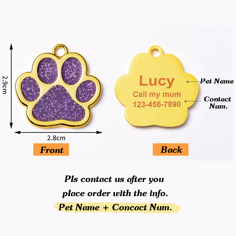 Premium Purpose Pet Name Tag ID Dog Necklace Cat Collar Gold Chain Personalized Engraved Customized N Essential - Image 3