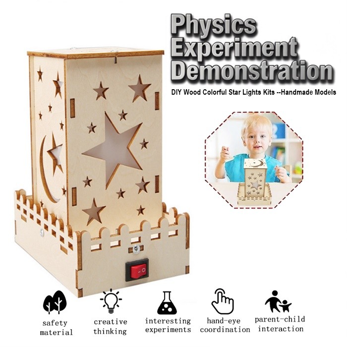 Lampu Bintang Berwarna-Warni - STEM Reka Bentuk Teknologi Tahun 5 / DIY Wood Colorful Star Lights