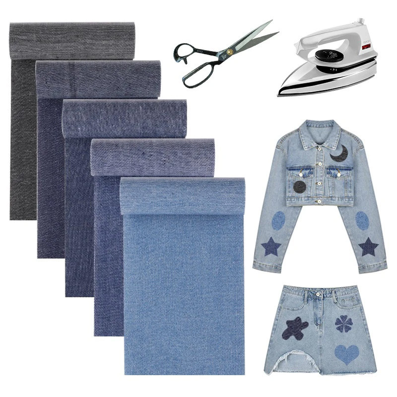 1PC Jean Iron-On Patches Denim Repair Subsidy Clothing Self-Adhesive Iron-On Patches for Children Adults 51X8cm