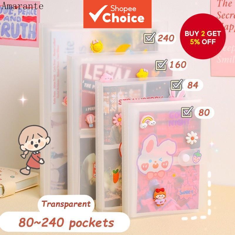 AMA 80/160/240 Grids Frosted Interstitial Photo Album Photocards Postcard Storage Book 3inch 6inch PP Collect Book
