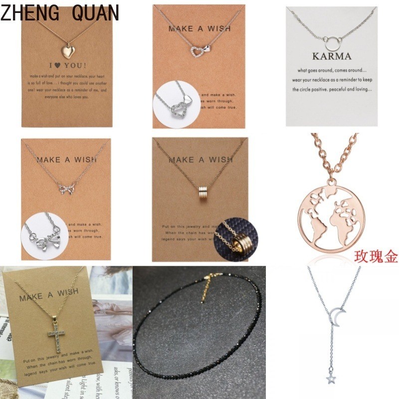 Clearance Sale ​I Love You Paper Card Heart Alloy Necklace Romantic Message Pendant Sentimental Love Jewelry Gift for Her