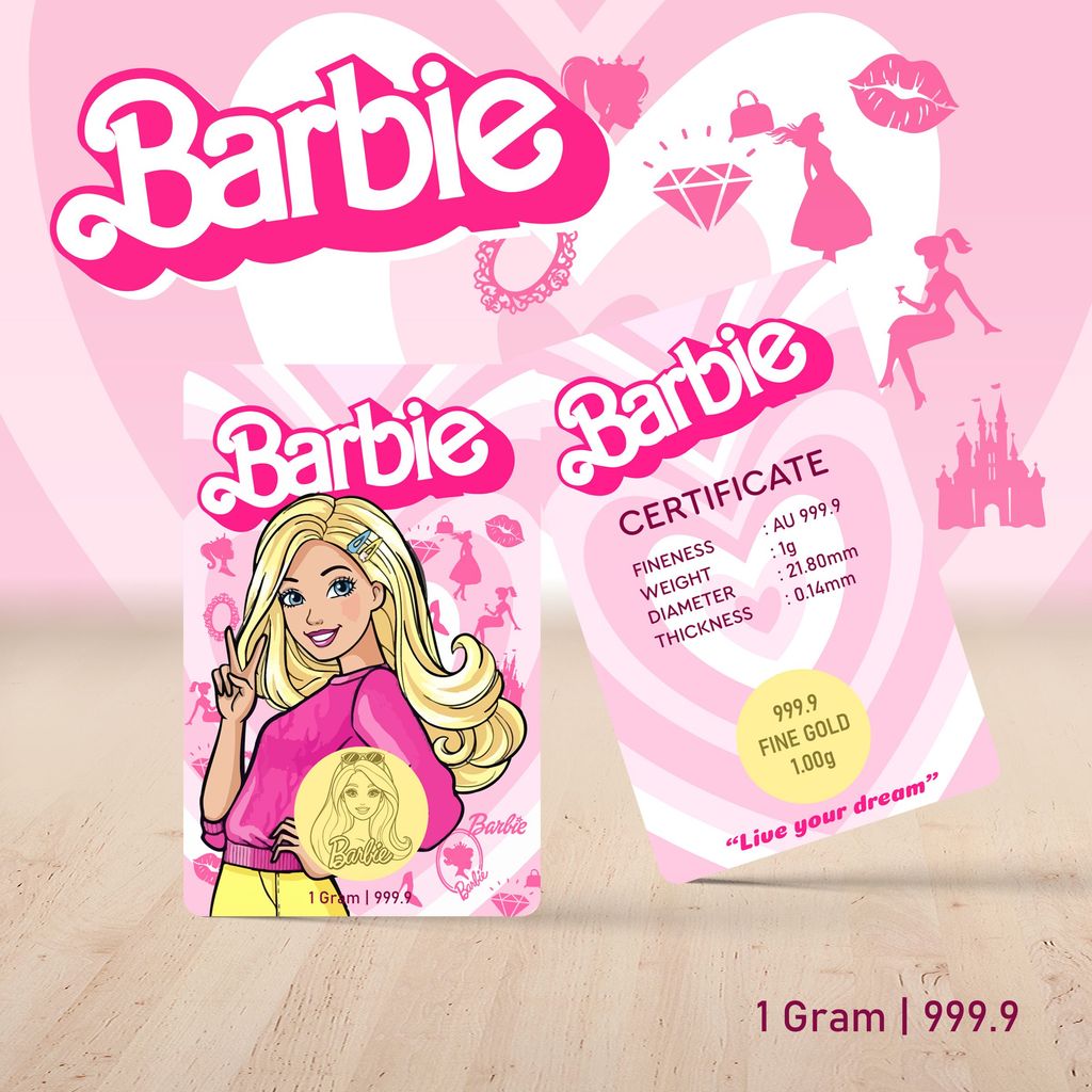 GDORA Gold Bar 1.00gram '' Barbie World '' 999.99