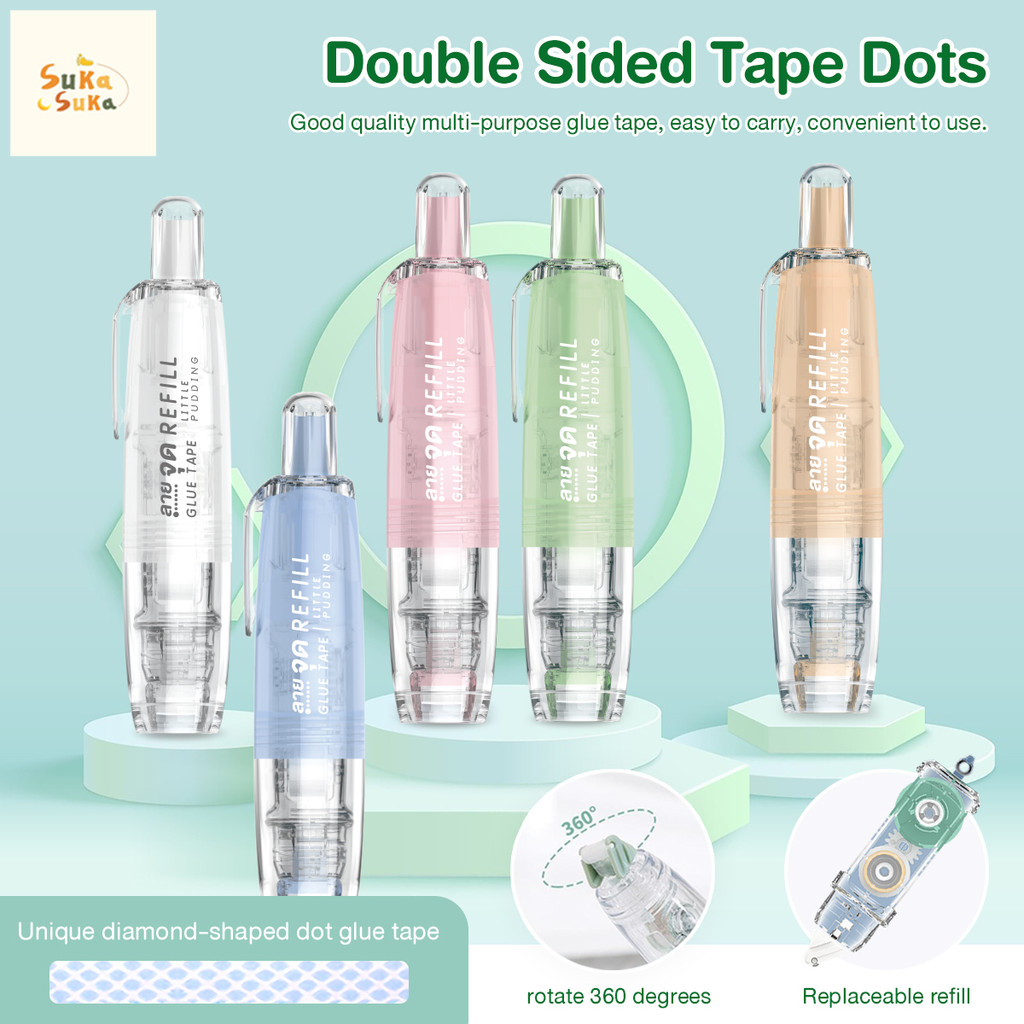 【OHAYO Design】Press Dotting Glue Cute Tape Roller Refillable Adhesive 5m*6mm Pembetulan gam titik 修正带