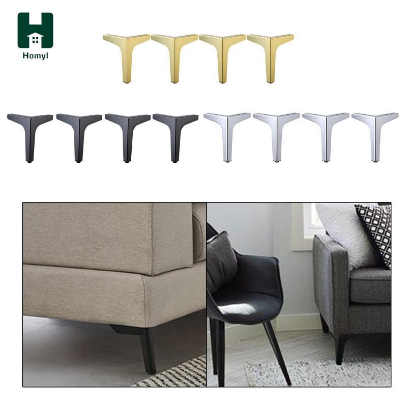 Homyl 4pcs Furniture Legs Metal 10cm 13cm 15cm 17cm Cabinet Couch Sofa Lounge Feet