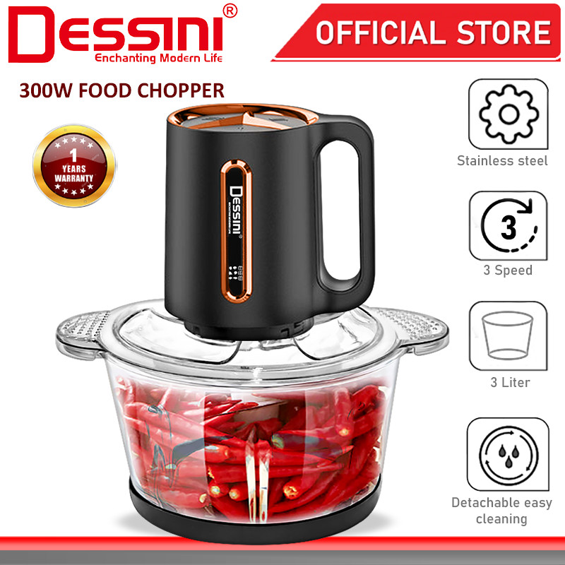 DESSINI ITALY 3L Capsule Cutter Spin Chopper Blender Grinder Mixer Mincer Masher Shredder Juicer / Pengisar Pengadun