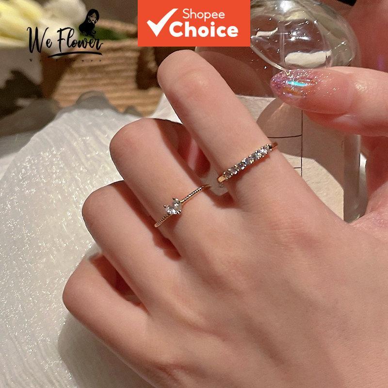 2024 New Style Japanese Korean Light Luxury Niche Love Index Finger Ring Trendy Korean ins Female All-Match Fashion Ring