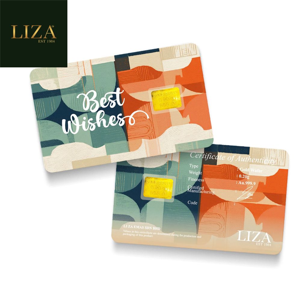 LIZA 0.20g 999.9 Gold Bar (Best Wishes New)