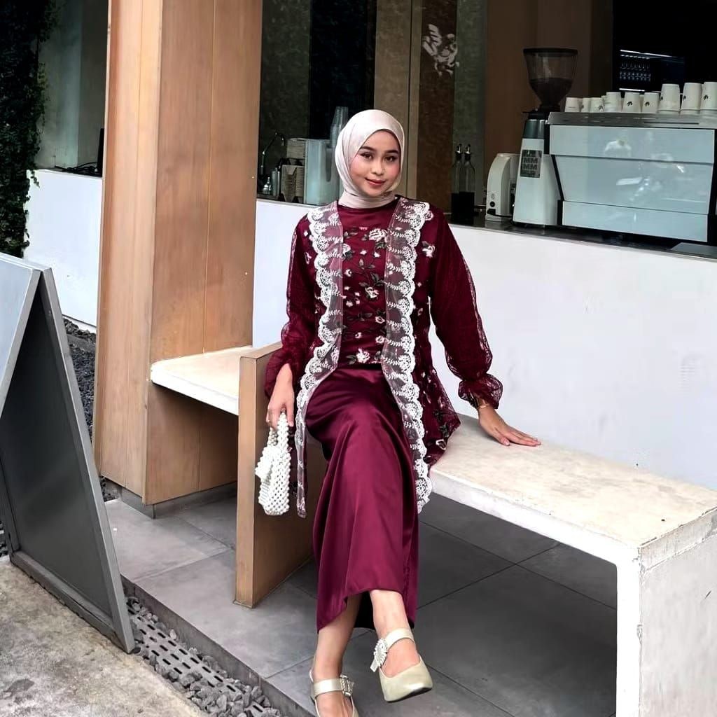 Multi Durable ONESET BURKAT TULLE GARDANIA|KEBAYA TUNANGAN|KEBAYA WISUDA|KEBAYA KONDANGAN|KEBAYA MODERN|KEBAYA TERBAR... - Image 4