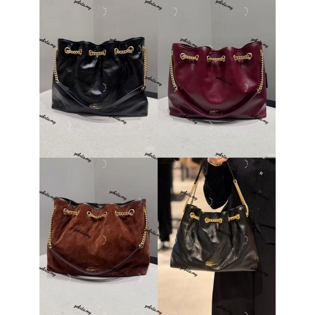 CCZ79 CCZ80 CDR00 EVELYN Drawstring Hobo Bag Chain Tote Bag 79 80 00