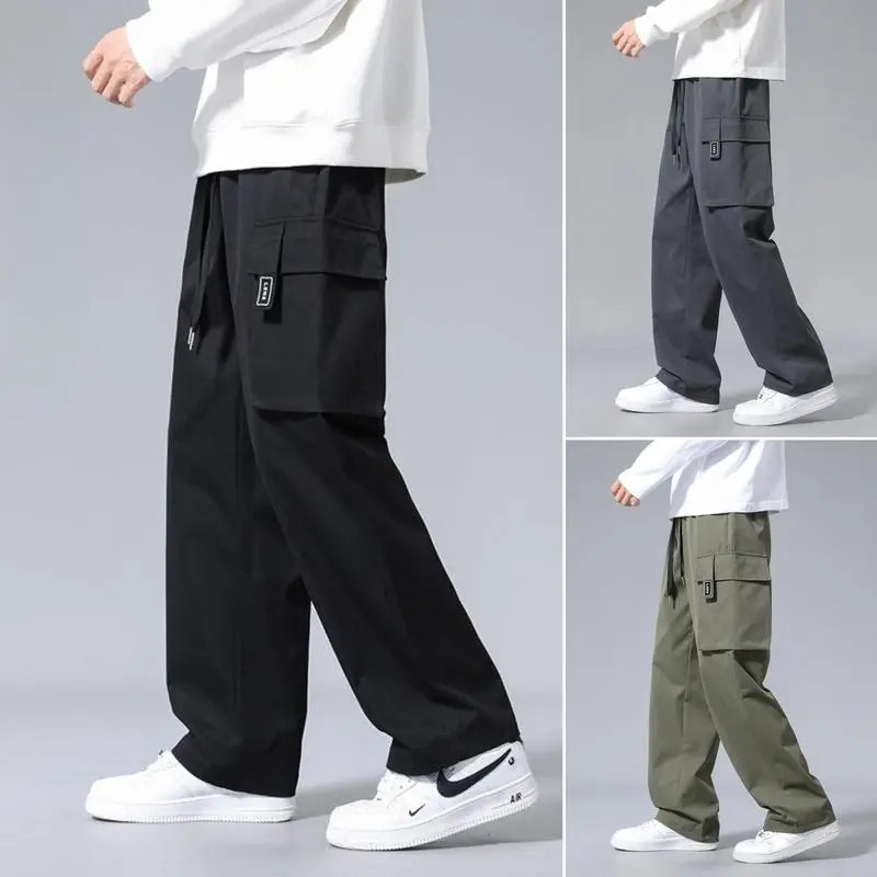 Men's Cargo Pants Lelaki Baggy Oversized Jumbo Pocket Streetwear Casual Hiking Trousers Seluar Luar Bandar