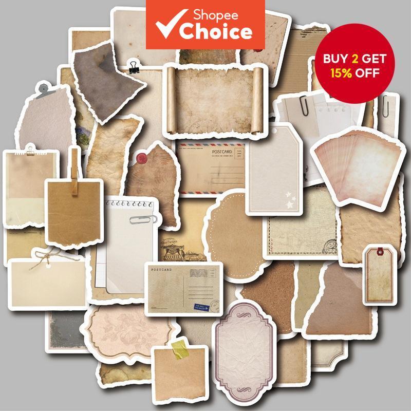 40PCS Vintage Stamp Stickers - Waterproof Vinyl Decals for Laptop, Water Bottle & Journal (Retro Mail Art Design)