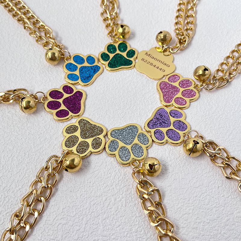 Reliable Multi Dog Tag Necklace Cat Collar Pet Gold Chain Name Personalized Engraved Customized Versatile Have - Image 5