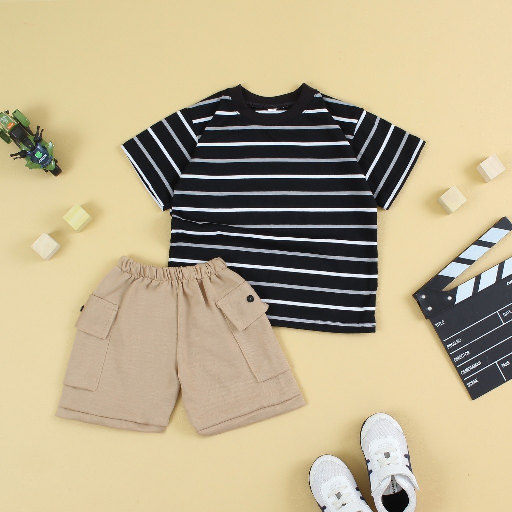 Premium Must CHILDREN'S SET: SALUR T-SHIRT STICK CARGO TROUSERS Purpose Reliable - Image 4
