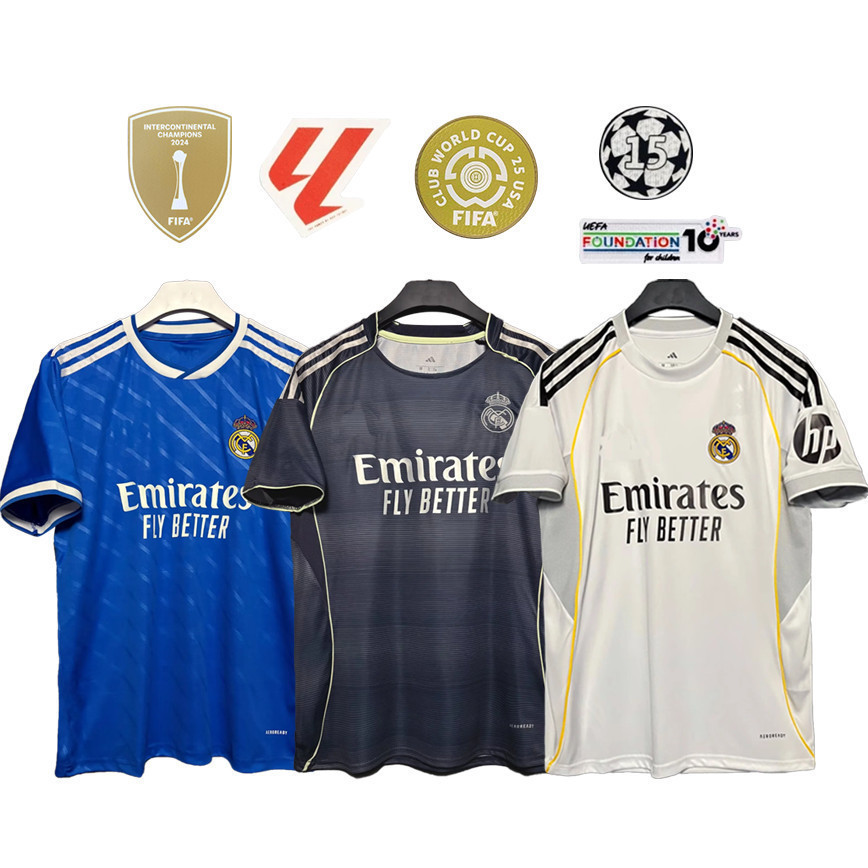 25-26 Real Madrid home and away second placed away team player high-quality football shirt, customized name and number S-2XL