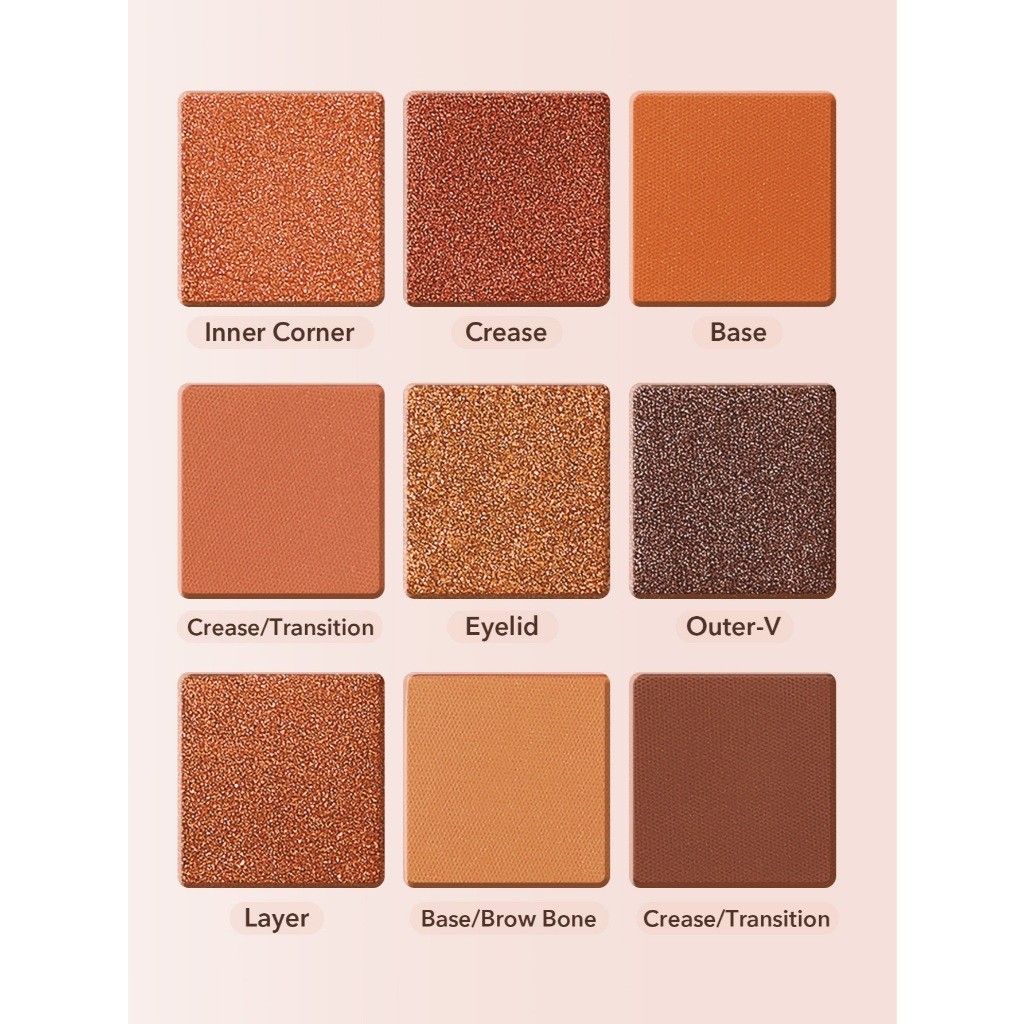 SHEGLAM 9 Colors Matte Eyeshadow Palette Smooth Eye Shadow Makeup Cosmetics Silent Disco Pembayang