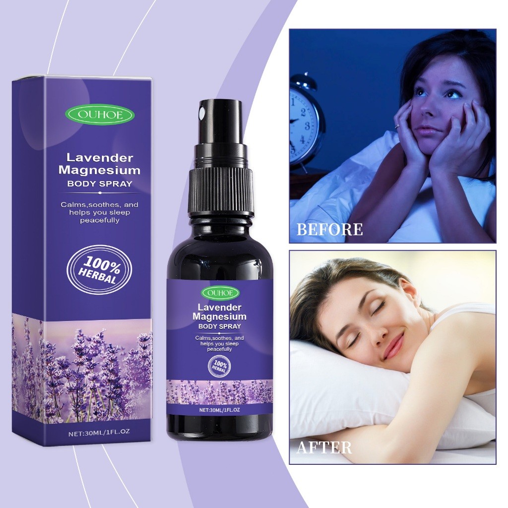 OUHOE Lavender Sleep Spray 30ml deep sleep sprays insomnia sleeping spray fast sleep Lavender pillow mist spray 薰衣草睡眠喷雾