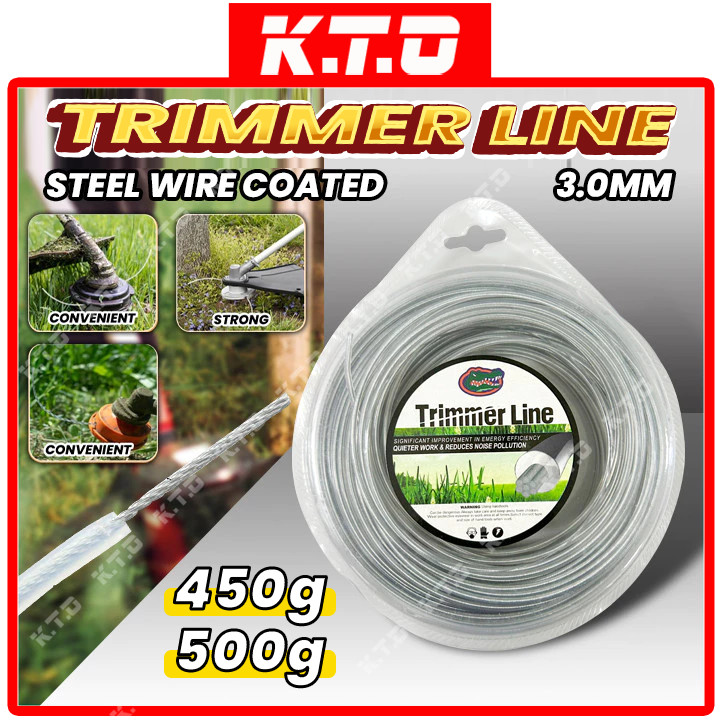 Grass Trimmer Line Nylon Steel Core Coated With Rubber Trimmer String Line 450G / 500G Tali Mesin Potong Rumput
