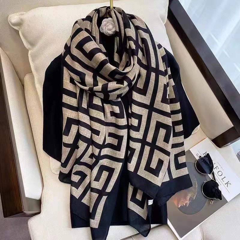 Special Offer Autumn Winter Cotton Linen Scarf Sunscreen Shawl Outer Gauze Letter Winter Scarf Classic All-Match Long Silk S