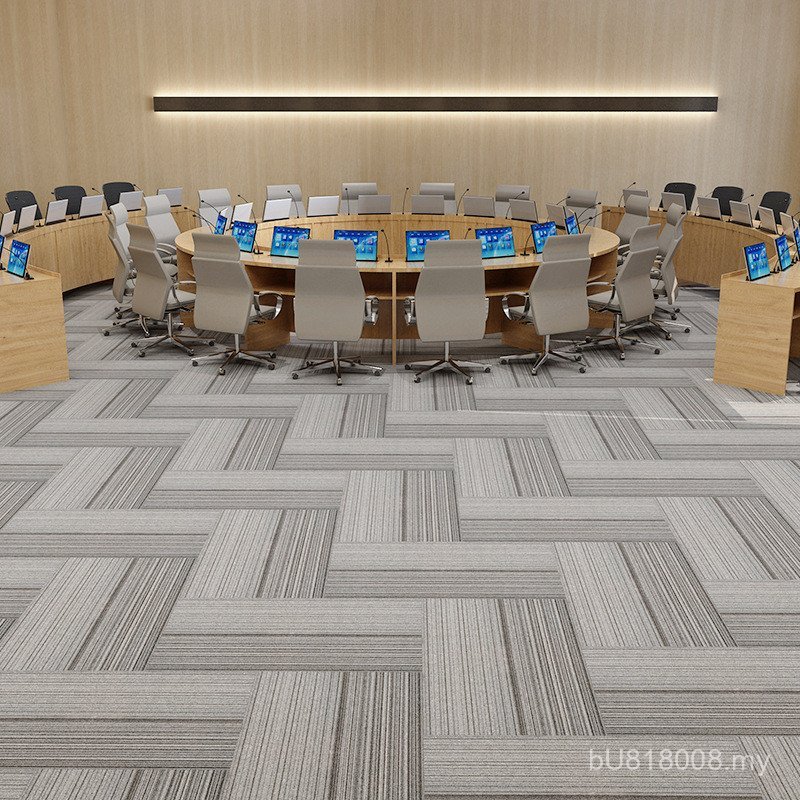 Thick Square Writing Studio Stitching Non-Woven Carpet Rectangular Office Stripes Commercial Machine Woven Striped Carpet 4YPC