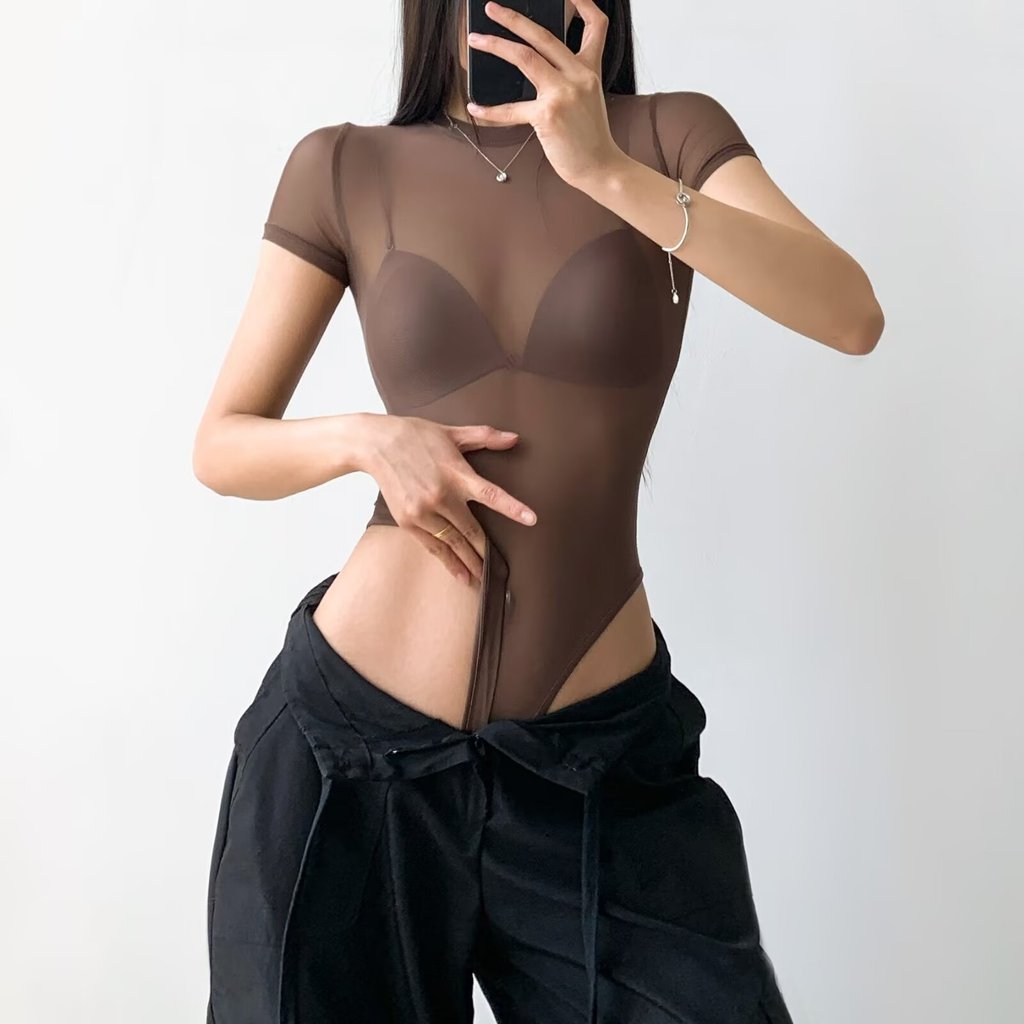 Sense Gauze Round Neck Jumpsuit - Women's Slim-Fit Design for Spring & Summer 2025