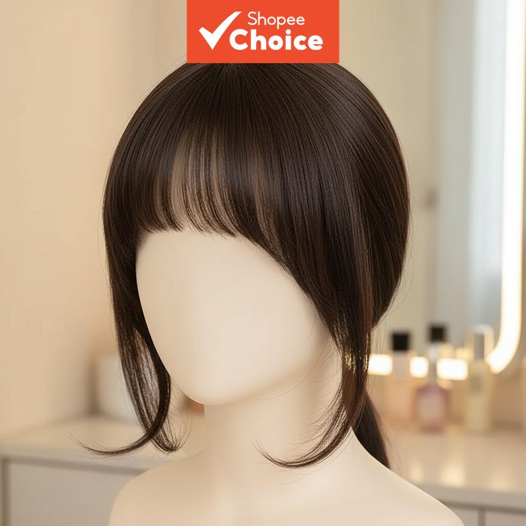 1pc 3D Bangs Hair Topper - Natural Front Wig for Women, Lightweight & Thick  1pc 3D Bangs Hair Topper - Wig Depan Semula Jadi untuk Wanita, Ringan & Tebal