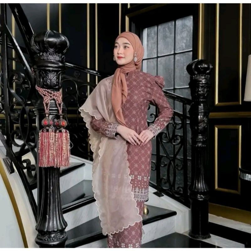 Premium Purpose slendang organza bordir / kebaya melayu(hanya selendang) Versatile Multi - Image 2