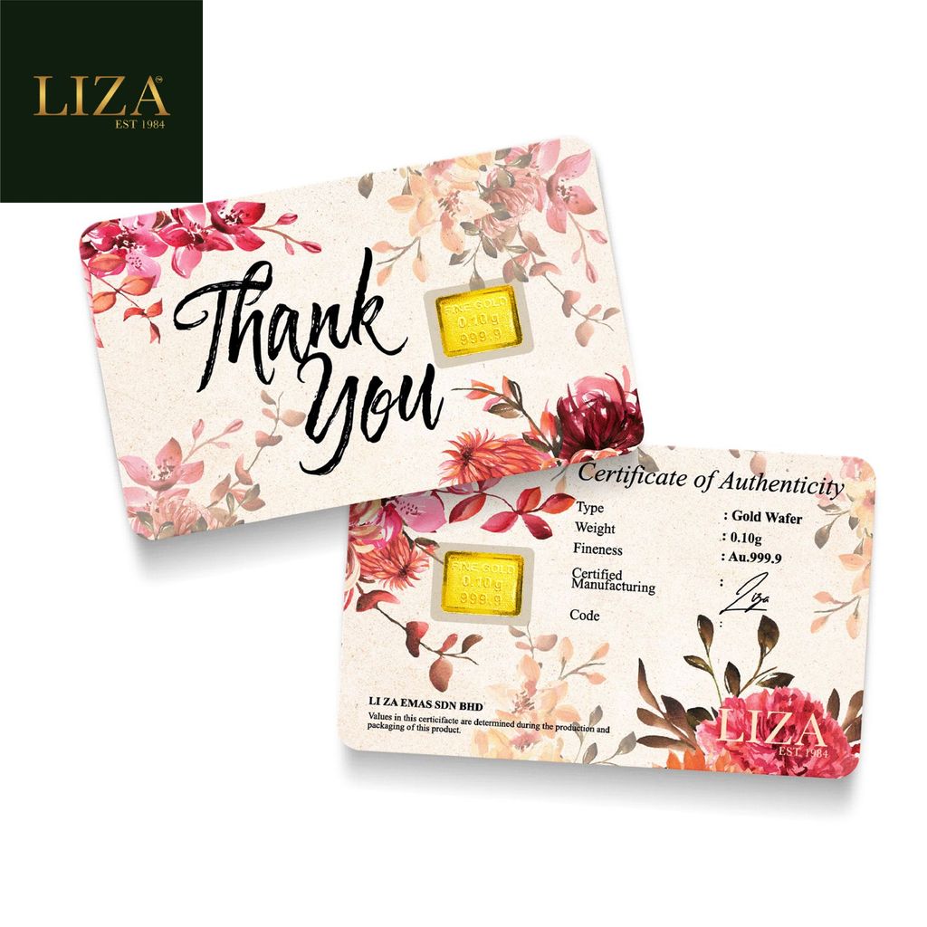LIZA 0.10g 999.9 Gold Bar (Thank You New)