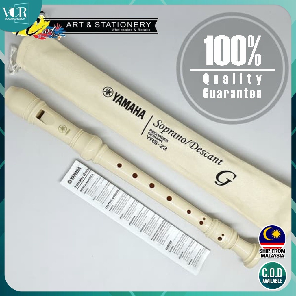 Yamaha Plastic Soprano Recorder YRS-23B Music Instrument Suling Alat Musik Tuip ABS Material Sekolah Aktiviti