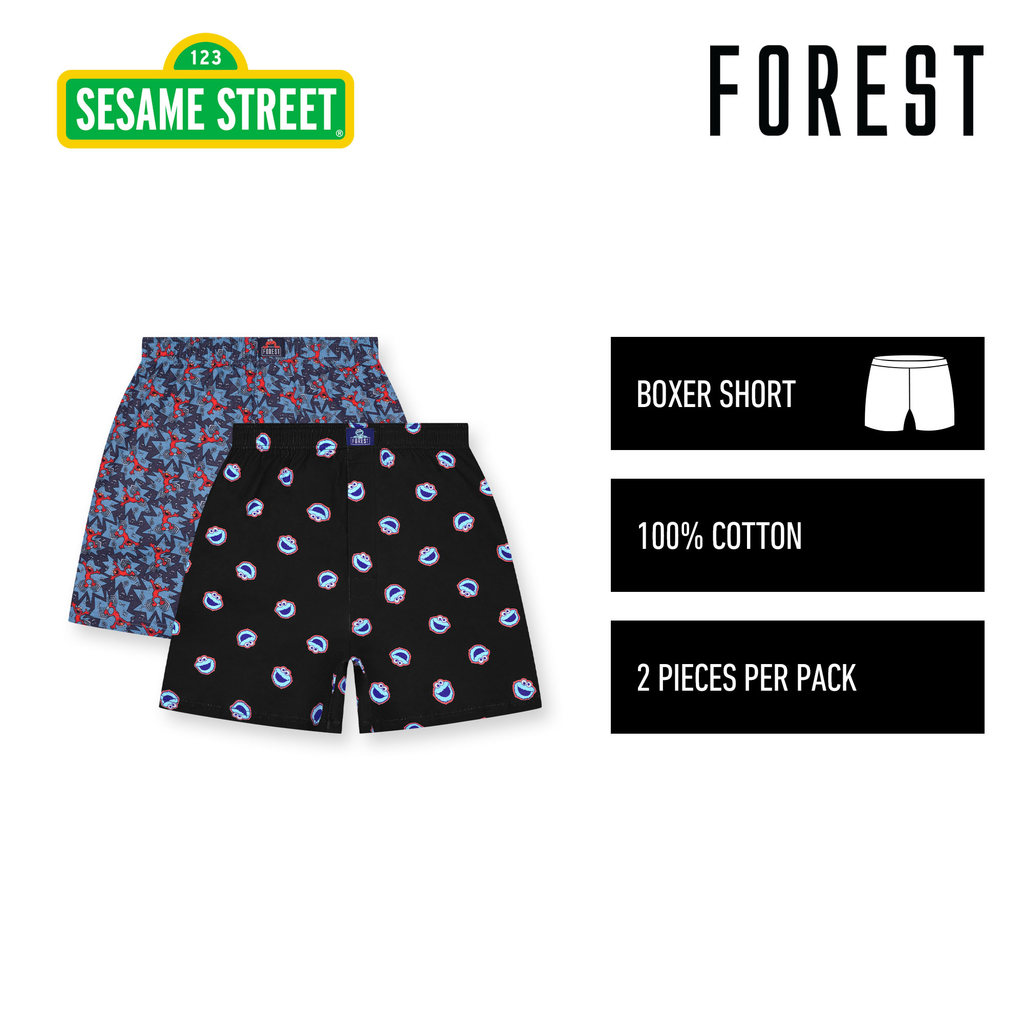 Forest Seluar Dlam Lelaki | (2 PCS) Forest x Sesame Mens 100% Cotton Boxer Shorts Underwear Assorted Colours - SUD1001X