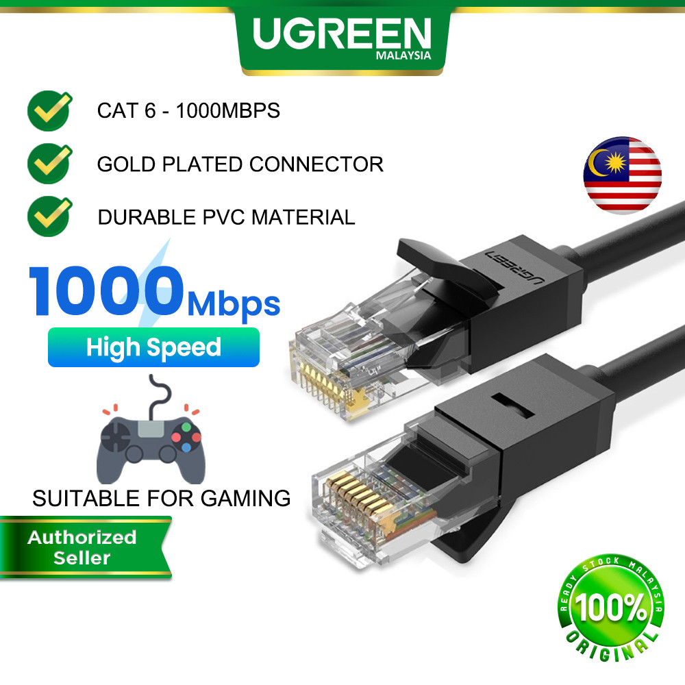 UGREEN Cat 6 Ethernet Patch Cable Gigabit RJ45 Data LAN Fast Network Internet Wire Gaming MacOS PC Laptop Router PS5