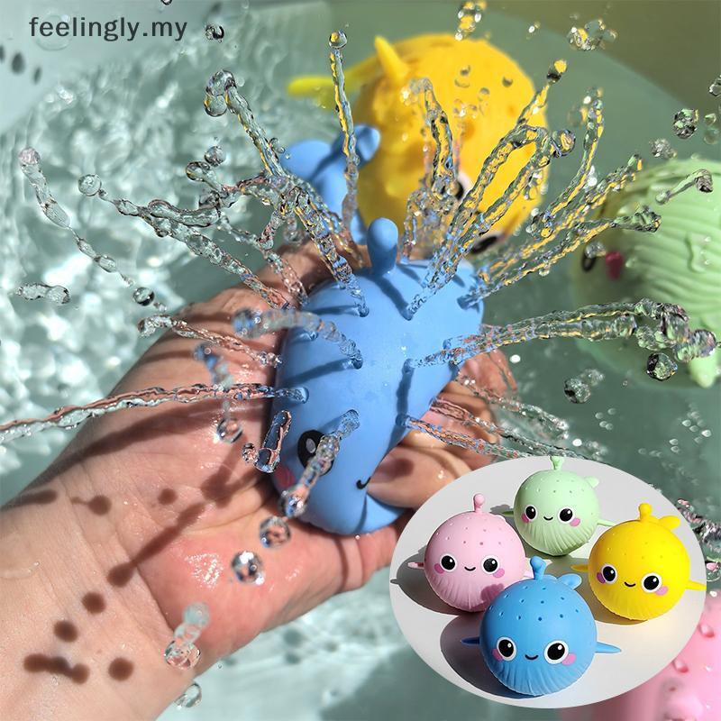 [T&B Nov] 1Pcs Sponge Water Absorbing Whale Squeezing Stress Relief Toy Baby Bath Toys Summer Swimming Play Water Props For Children {my}