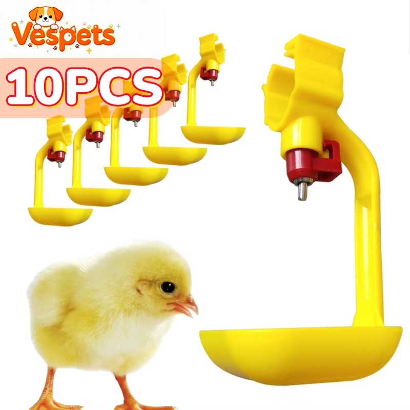10PCS Poultry Automatic Water Dispenser Hanging Cup Nipple Drinker Feeder Chicken Farming Equipment
