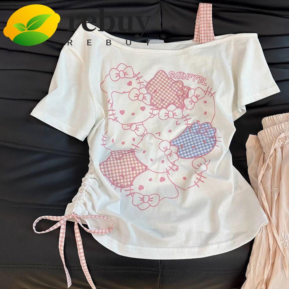 REBUY Spicy Sleeveless Y2K Kitty Crop Top - Sweet & Trendy