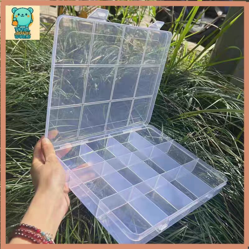 【Local Stock 】12-28 Compartment Transparent Plastic Storage Box, Jewelry Organizer for DIY Crafts and Home