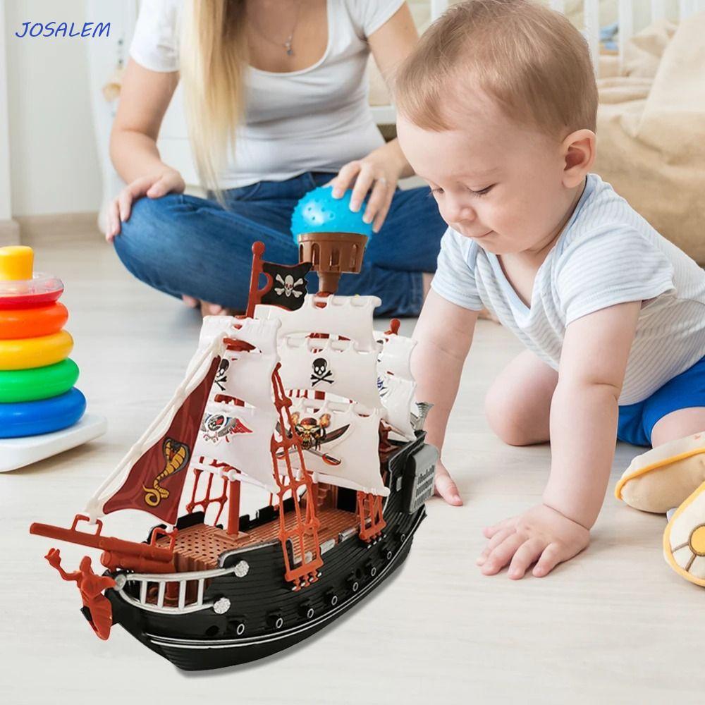 JOSALEM Pirate Ship Action Figures, Craftsmanship Pirate Ship Pirate Model Toys, Desktop Decoration Exquisite Model Boats Model Ornament Boat Toy Kid Toys