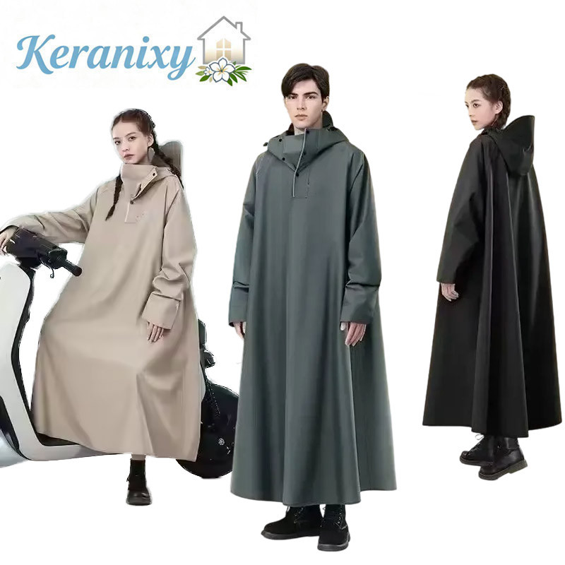 Keranixy Lengthened Baju Hujan Waterproof Motorcycle Thickened Poncho Hooded Rain Coat 雨衣 摩托 防水
